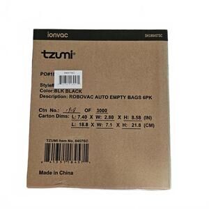 Tzumi Ionvac Robovac Auto Empty Bags 6 Pack Black Vacuum Accessories